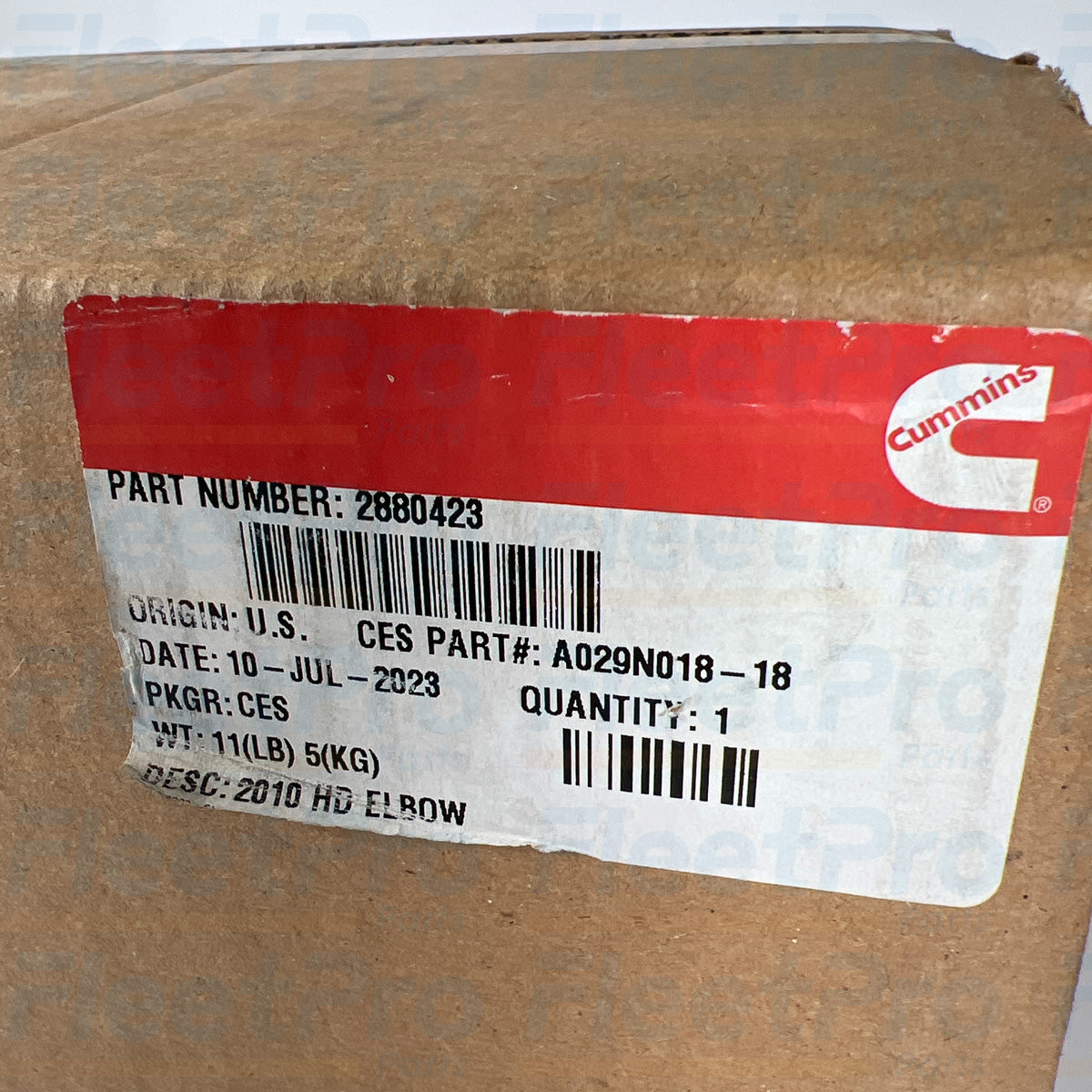 Cummins fluid system elbow connector