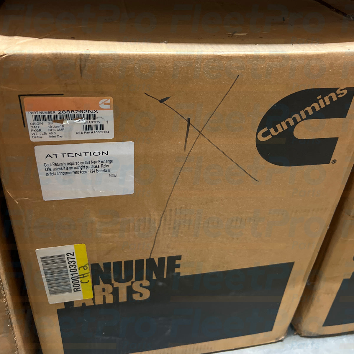 Cummins emissions inlet catalyst module 2888262NX
