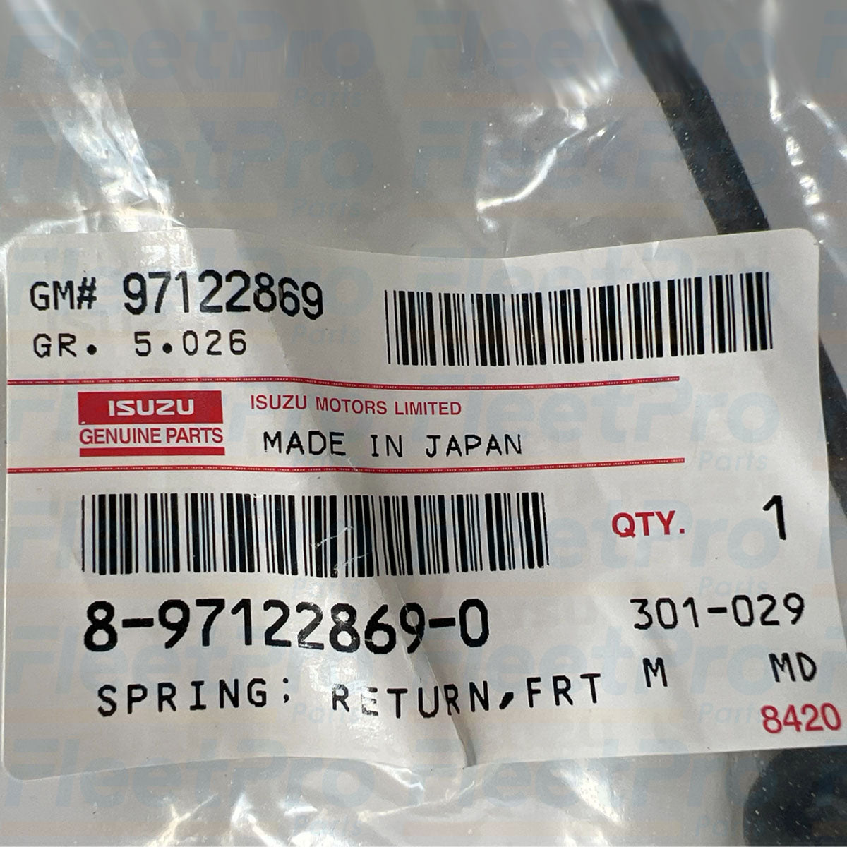 Isuzu drum brake shoe spring 8-97122-869-0