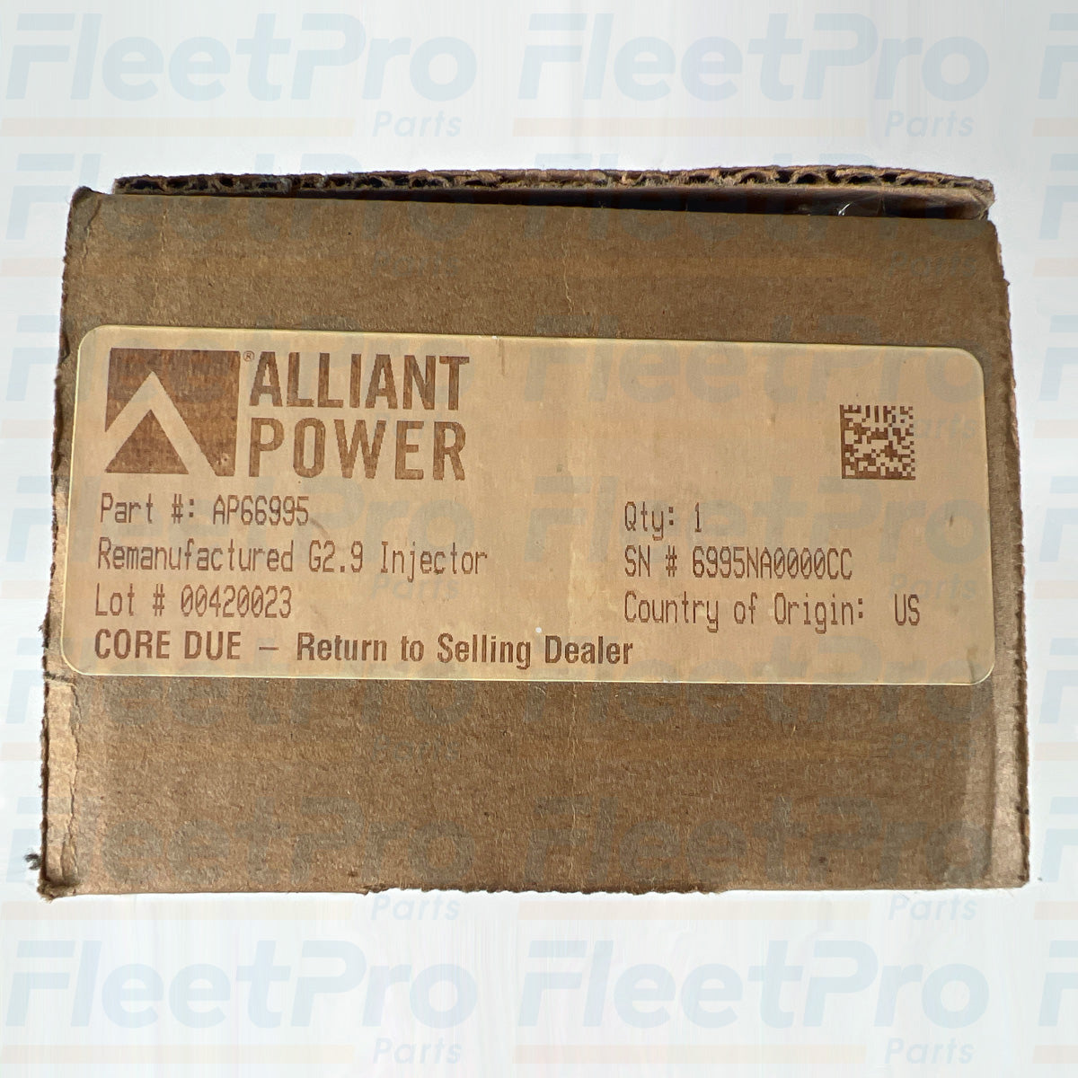 Alliant Power remanufactured injector