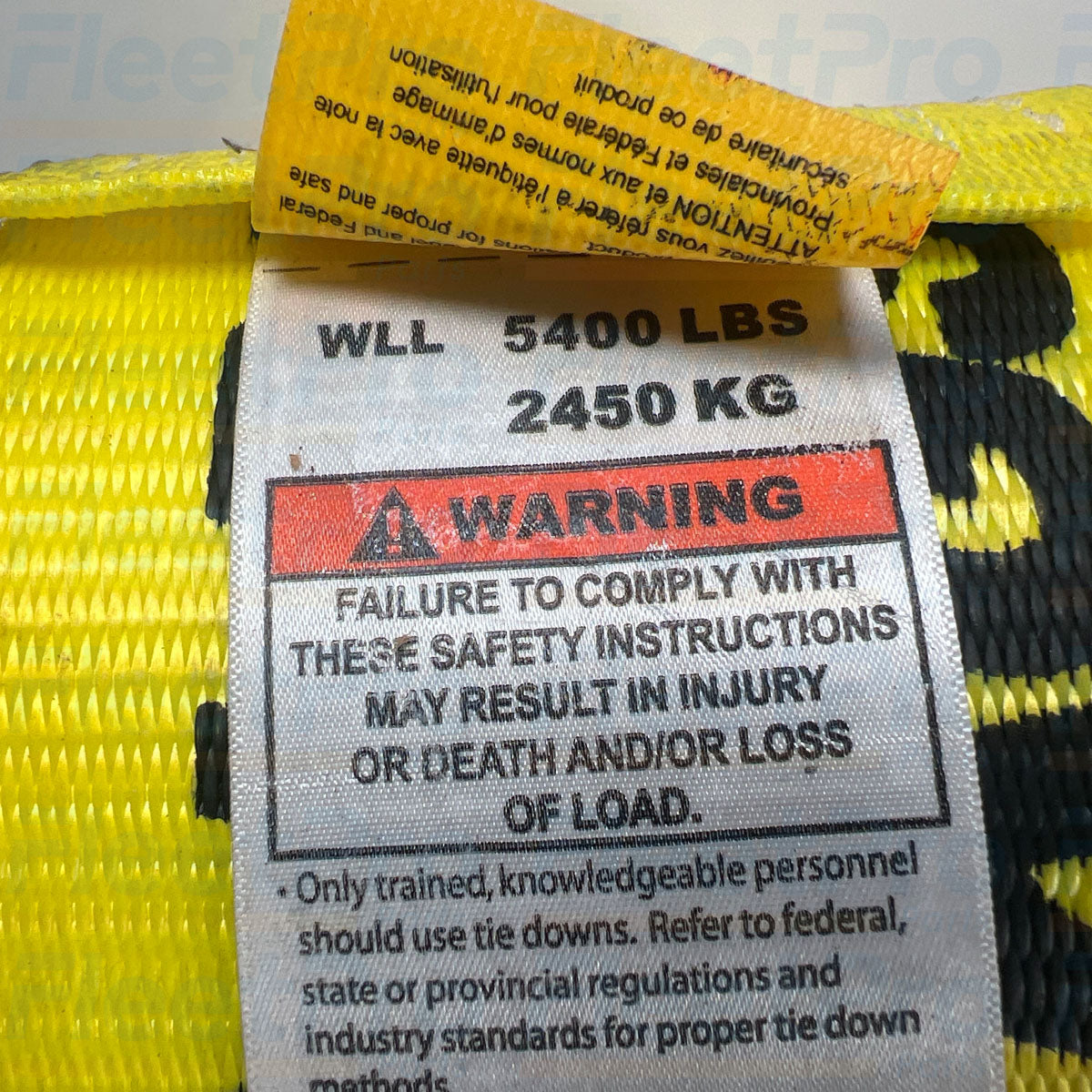 Ancra winch strap with 5400 lb working load limit