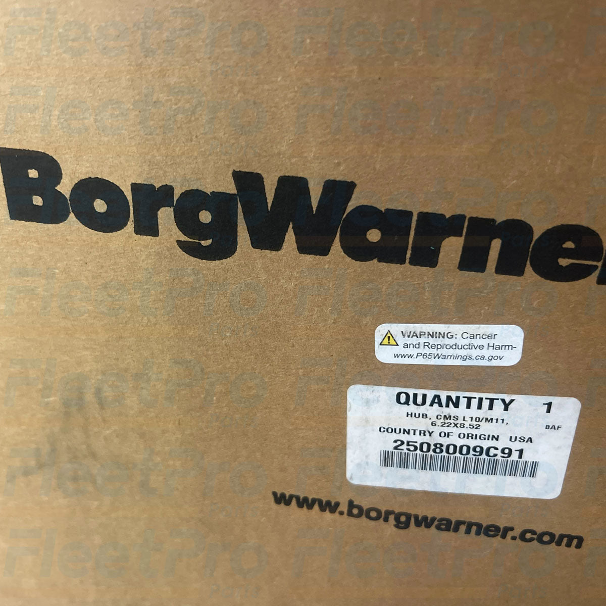 Factory box packaging and genuine BorgWarner / Navistar label for 2508009C91 hub
