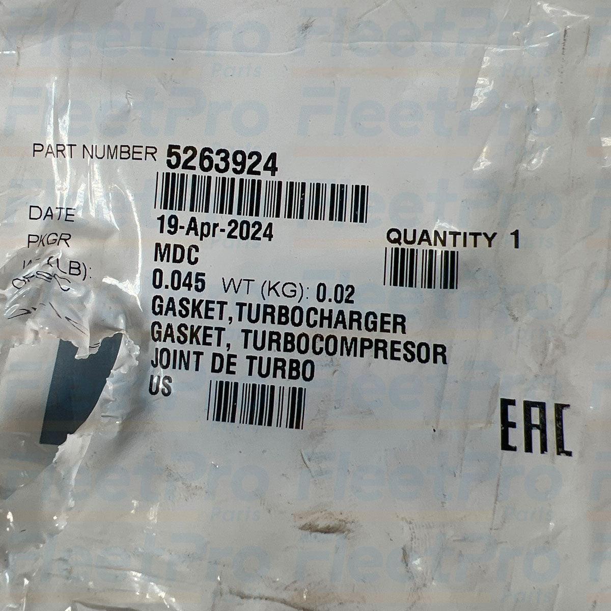 Cummins engine turbo sealing gasket