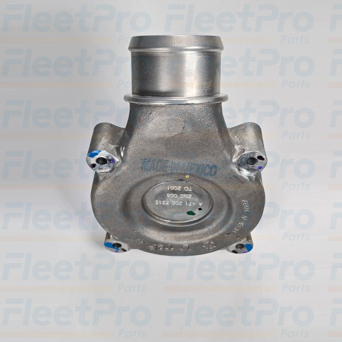 Side profile of Detroit Diesel thermostat A4712007515 showing housing and seal ring