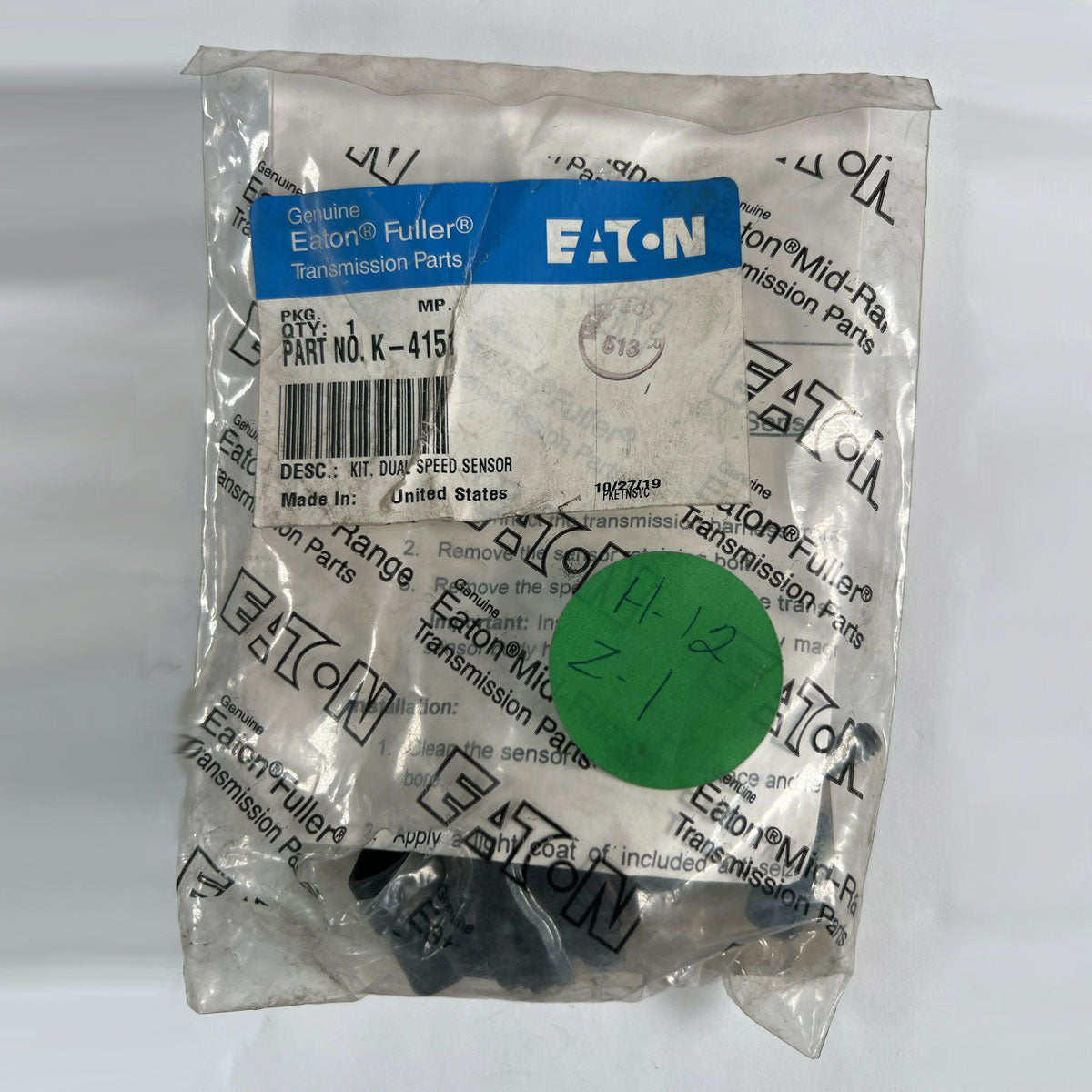Open Box Eaton Fuller K-4151 dual speed sensor kit with packaging