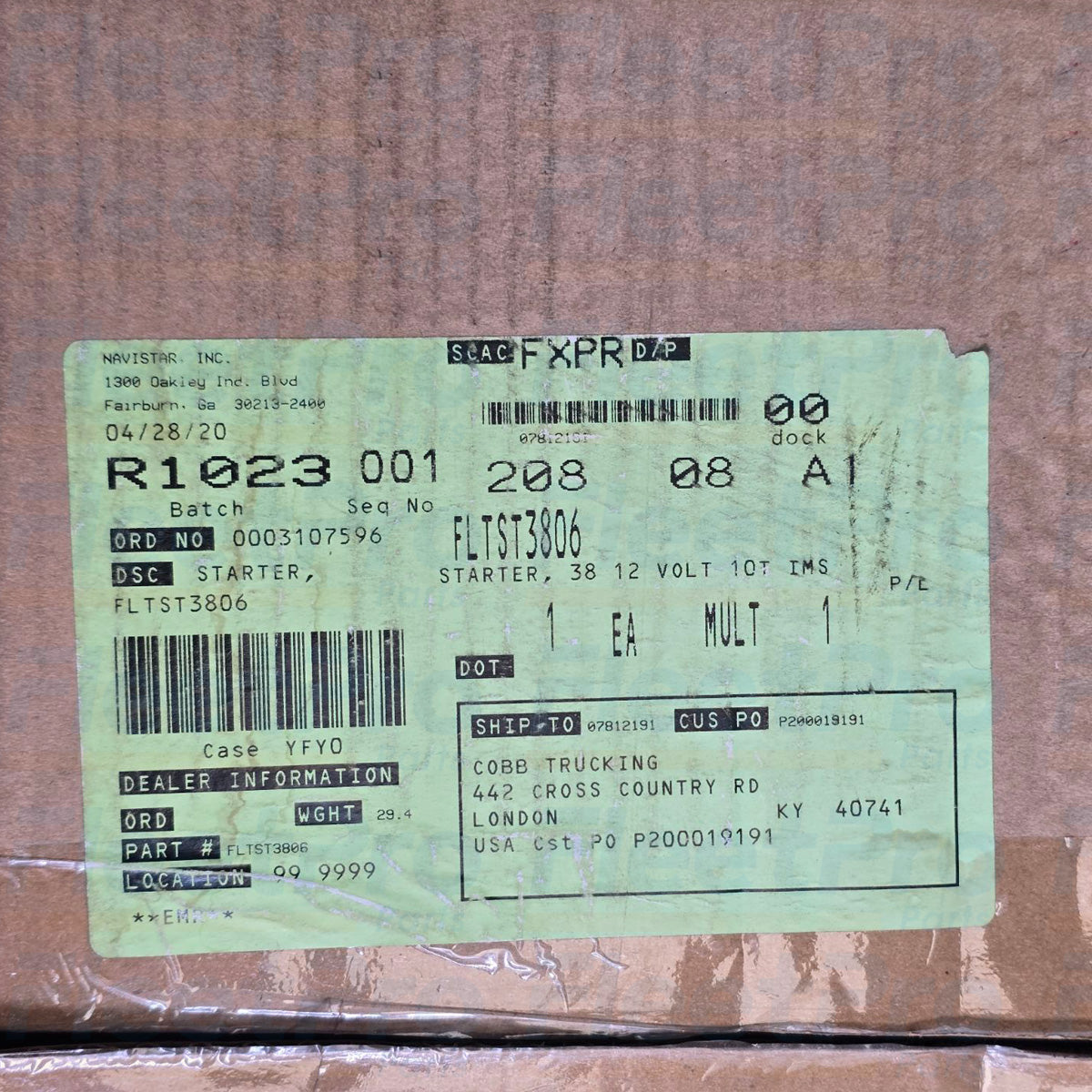 Package of FLTST3806 starter
