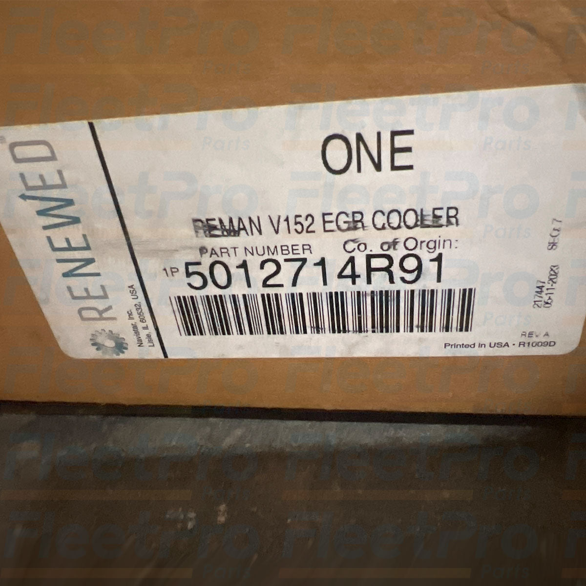 Genuine Navistar 5012714R91 remanufactured EGR cooler