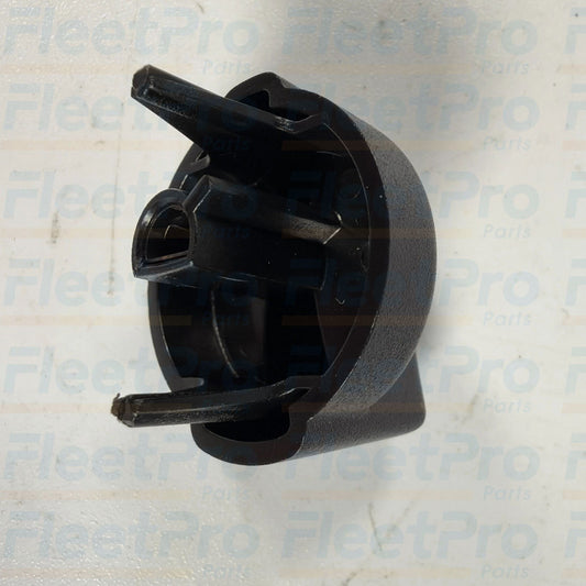Close-up view of reinforced D-shaft mounting socket inside Peterbilt 121-0001-000 control knob
