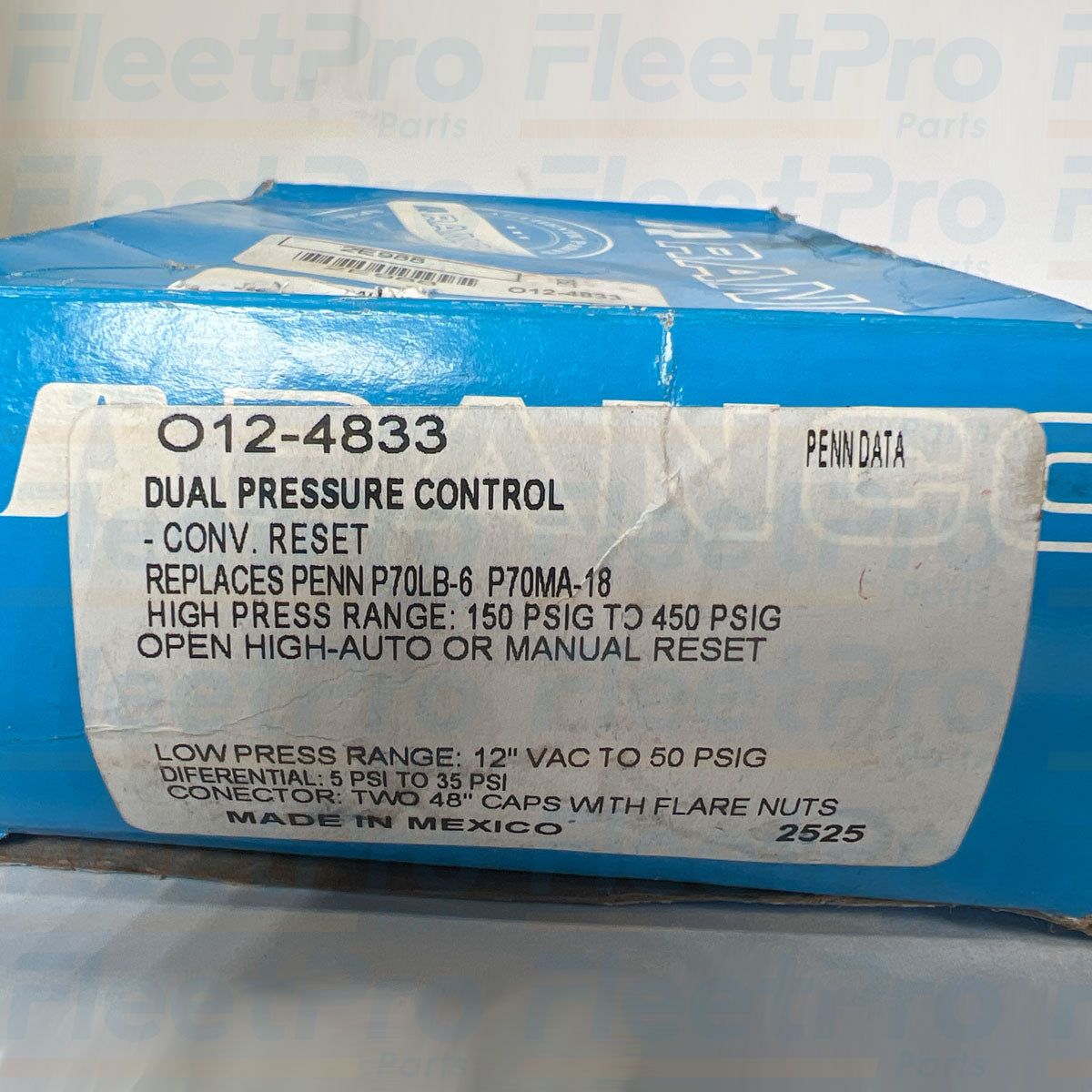 Ranco pressure control with 48 inch capillary tube