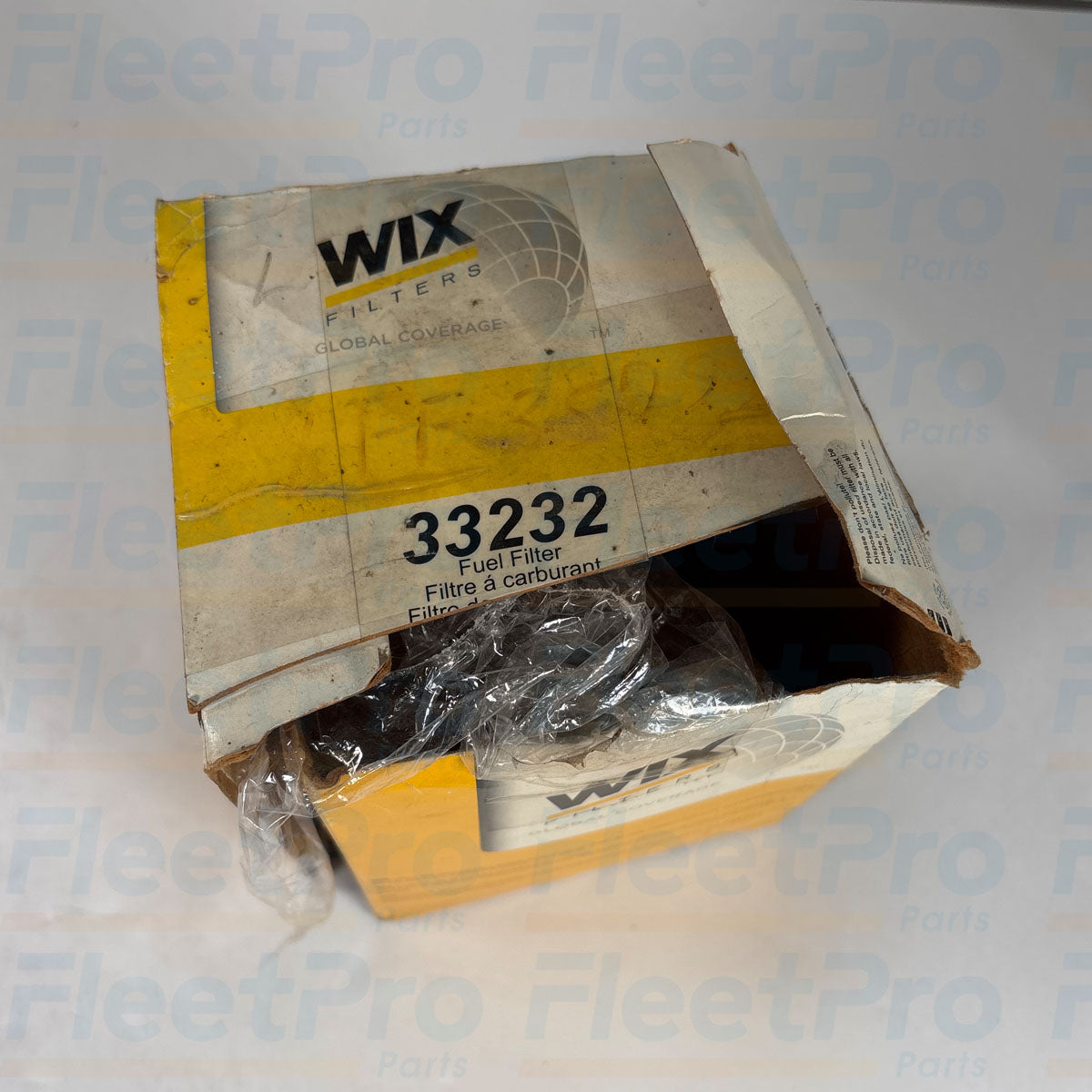 Factory retail box packaging and genuine Wix Filters product label for 33232