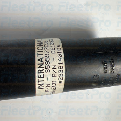 Top mount view of International cab air shock 3595977C96 with hardware connection