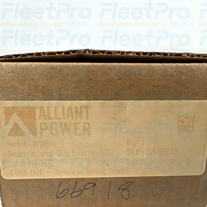 Alliant G2.9 reman fuel injector