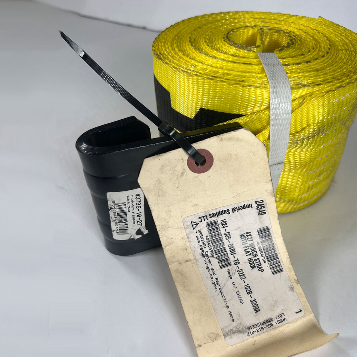 Ancra 43795-10-27 4 inch x 27 foot winch strap with flat hook