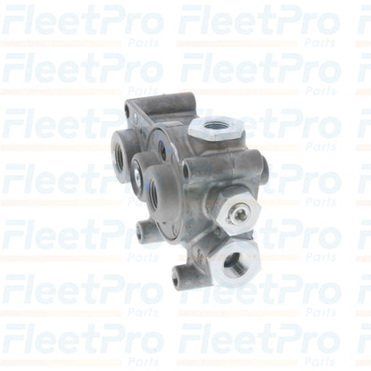 Rear angle of Bendix air brake valve 2015037C91 with mounting holes visible