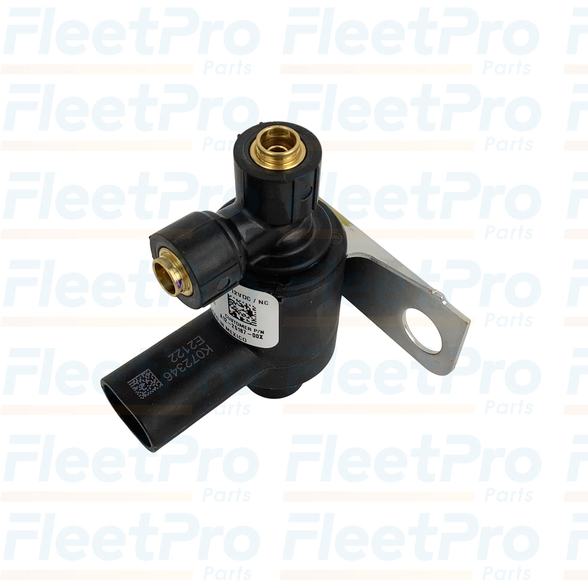 Side-angle view of Bendix K073073 right-hand fan clutch solenoid valve