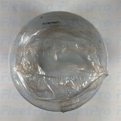 Close-up view of precision threaded center mounting port and inlet holes on Carrier 30-01090-05 filter