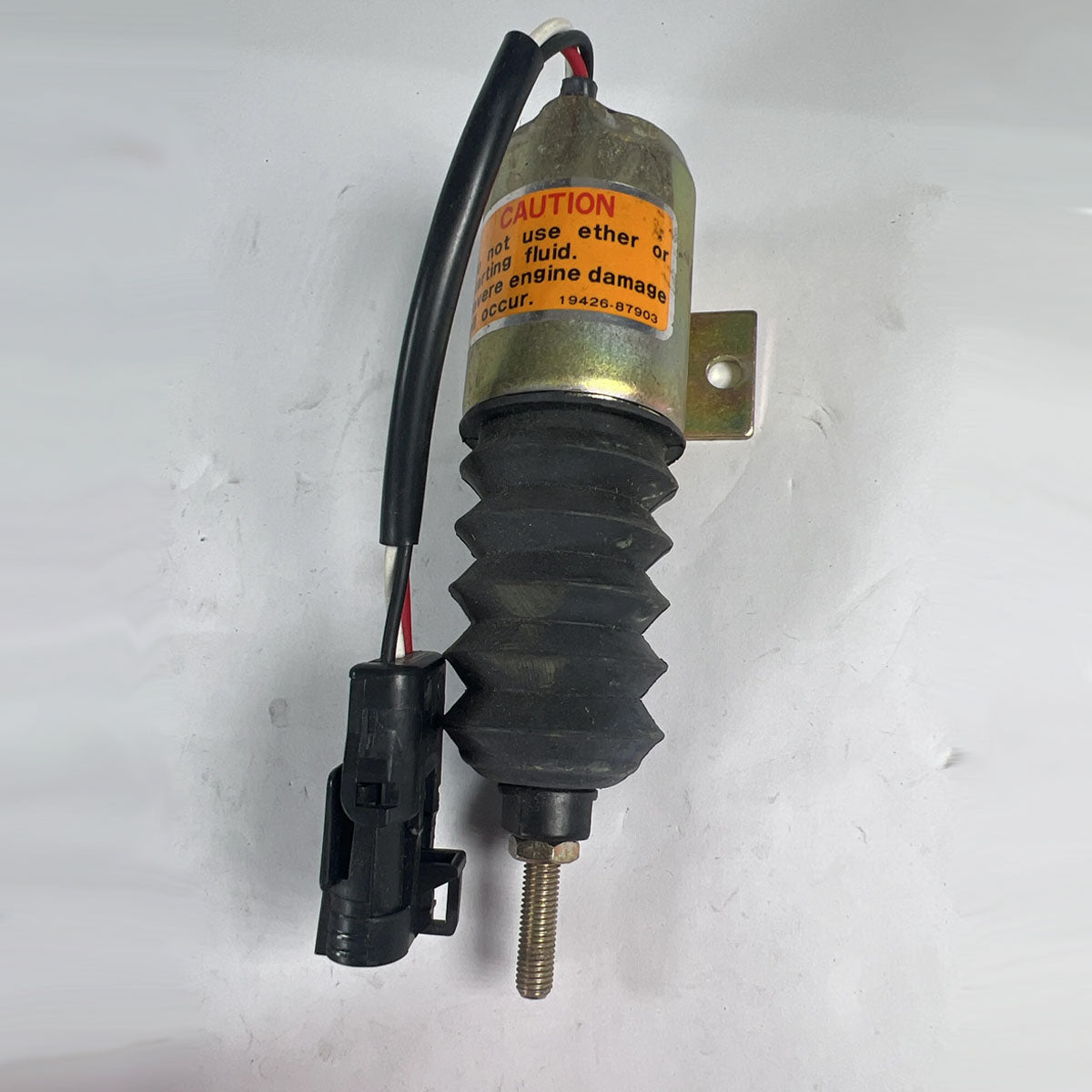 Carrier Transicold 30-122-05K fuel shutdown solenoid front view showing drive plunger shaft
