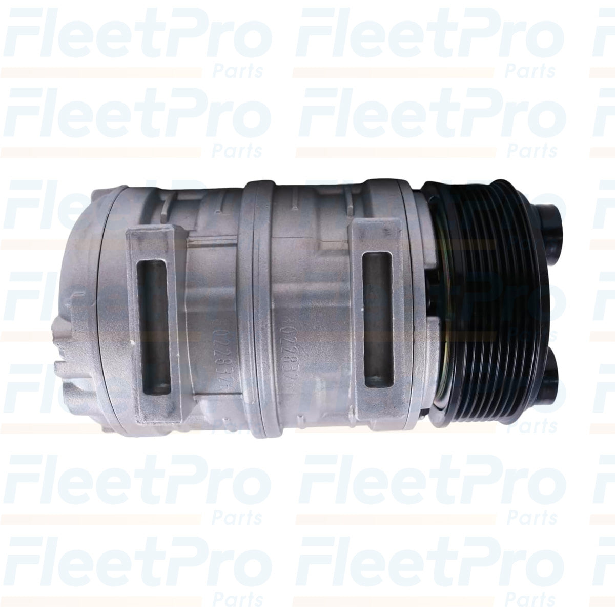 Close view of Carrier 46-50006-00 A/C Compressor, OEM replacement unit