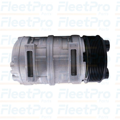 Close view of Carrier 46-50006-00 A/C Compressor, OEM replacement unit