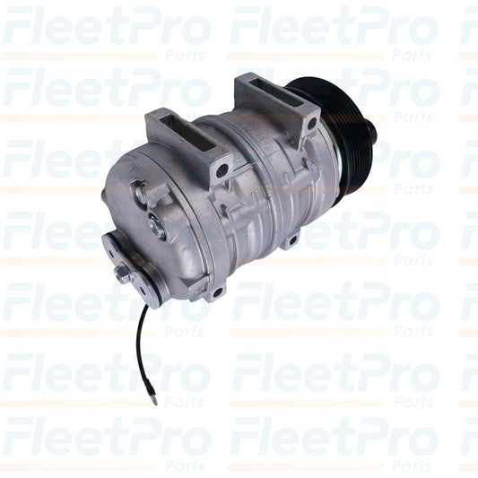Detail view of 8-groove pulley on Carrier 46-50006-00 compressor