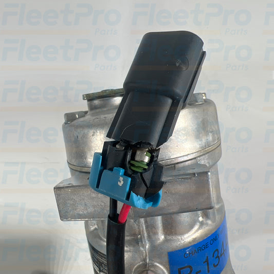 Front view of Carrier A/C compressor 46-50006-00 with connector damage
