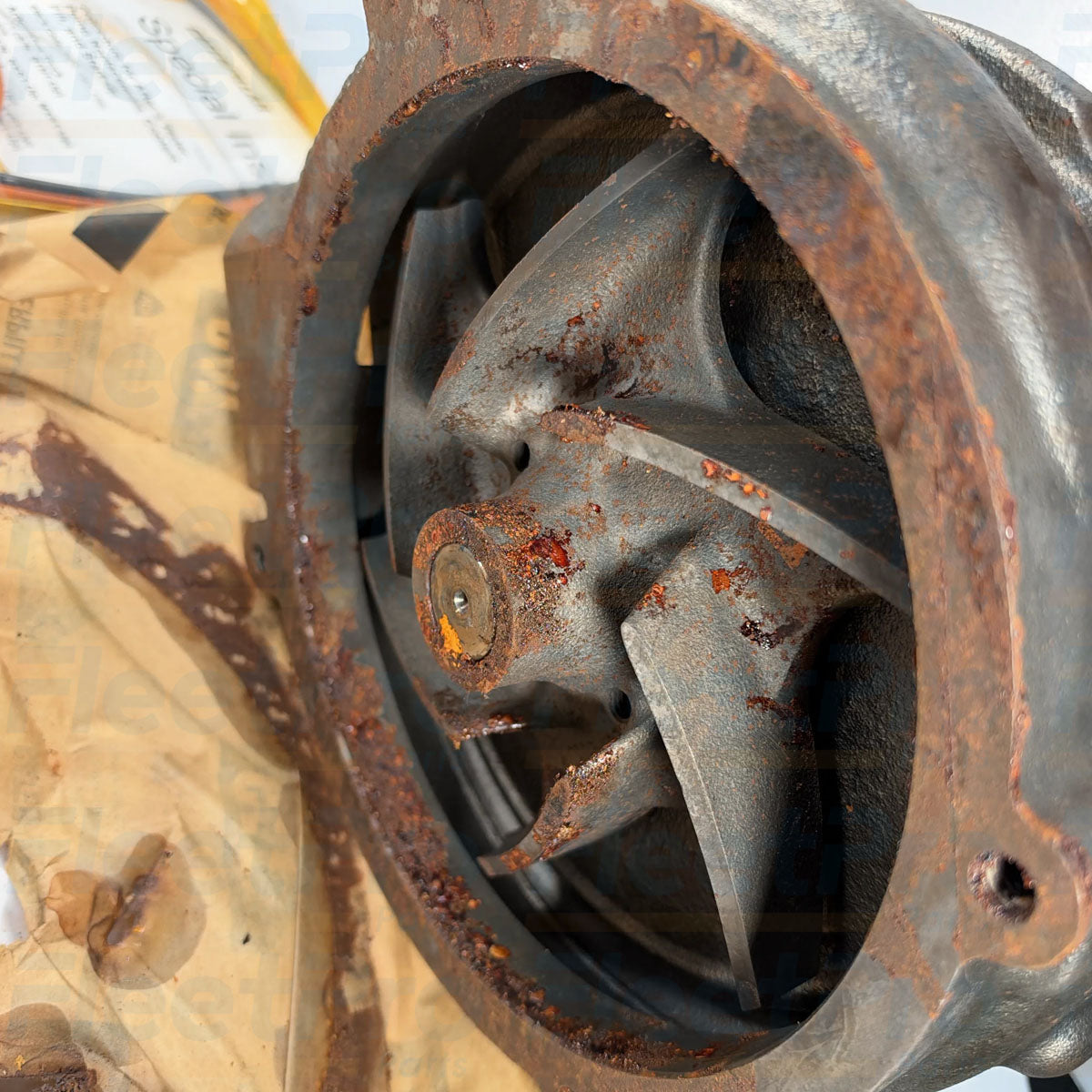 Precision-machined block mounting surface and seal groove on CAT 10R-8660 water pump
