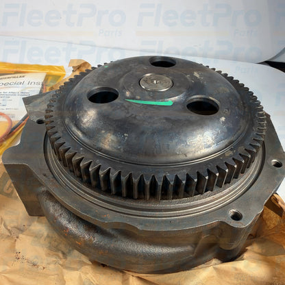 Close-up view of precision CNC-machined cast impeller on Caterpillar 10R-8660 water pump