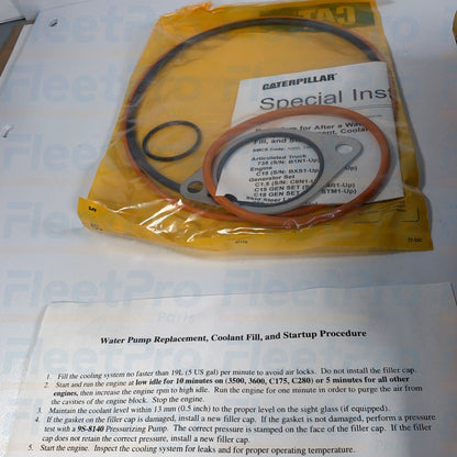 Unboxed perspective layout view of Caterpillar 10R-8660 remanufactured water pump assembly