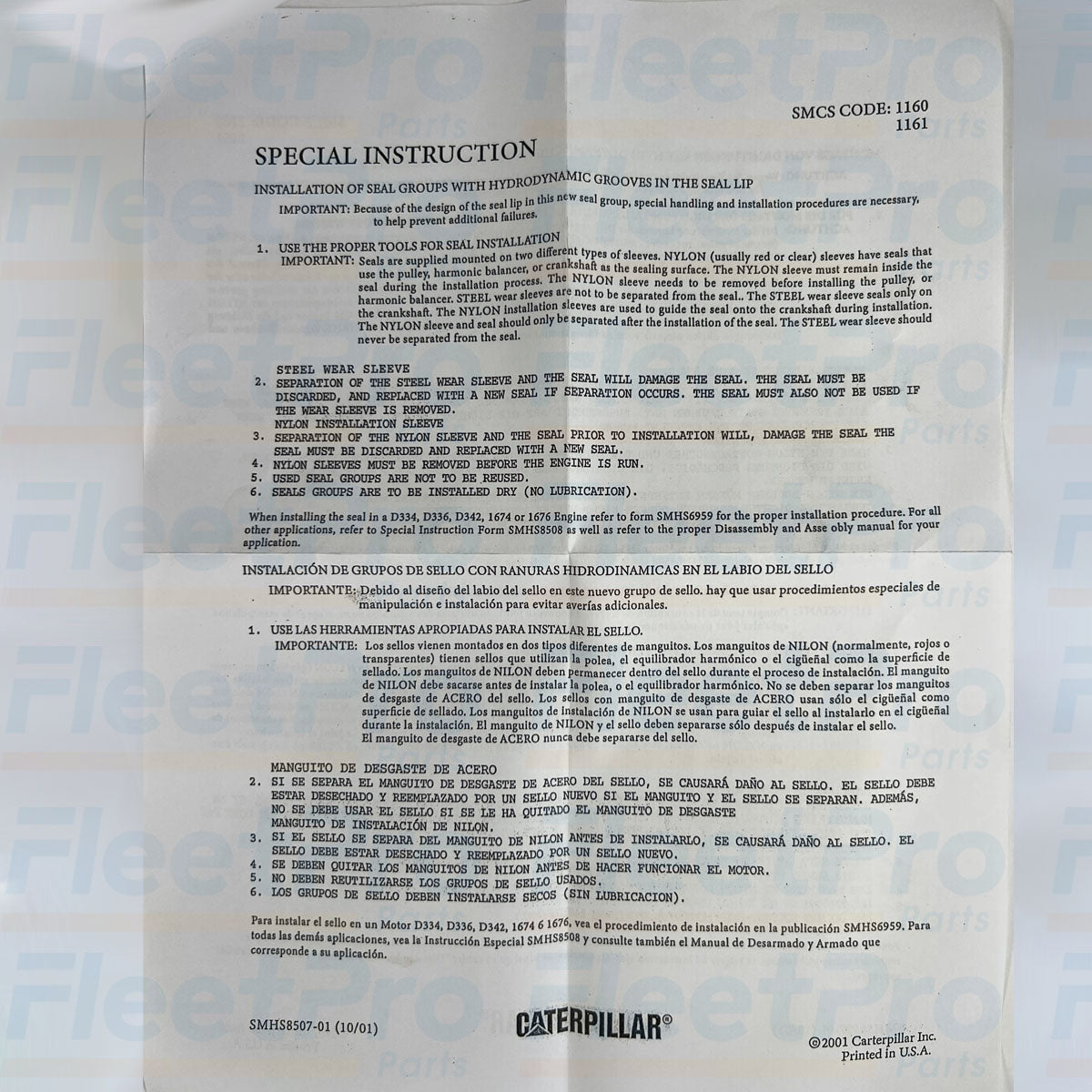 Caterpillar C15 C18 crankshaft seal