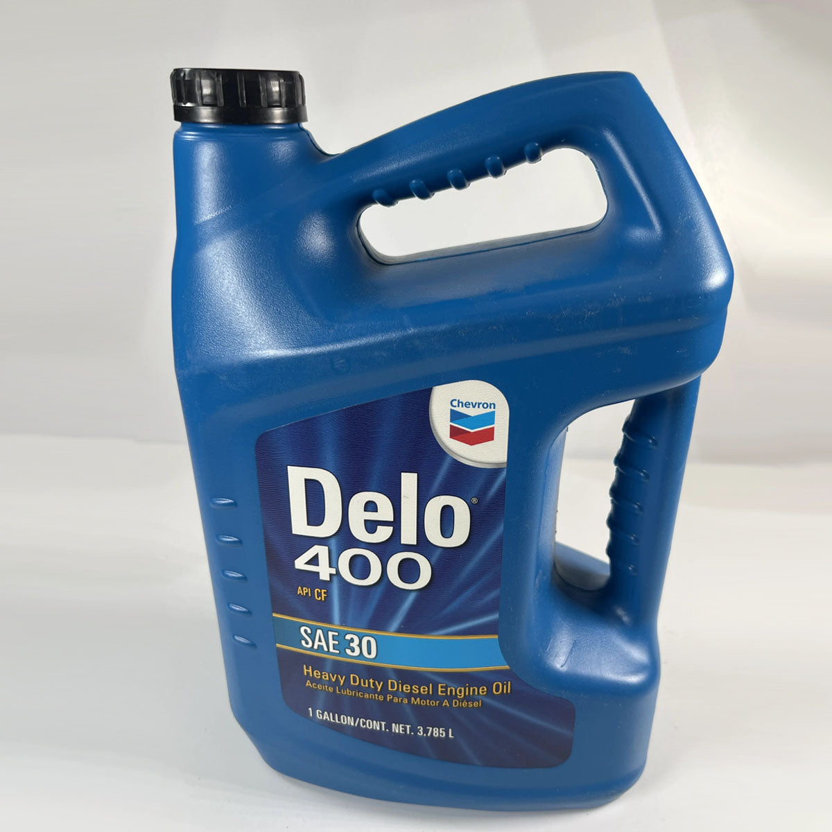 Chevron Delo 400 Conventional Motor Oil SAE 30 1 Gallon jug full front perspective view