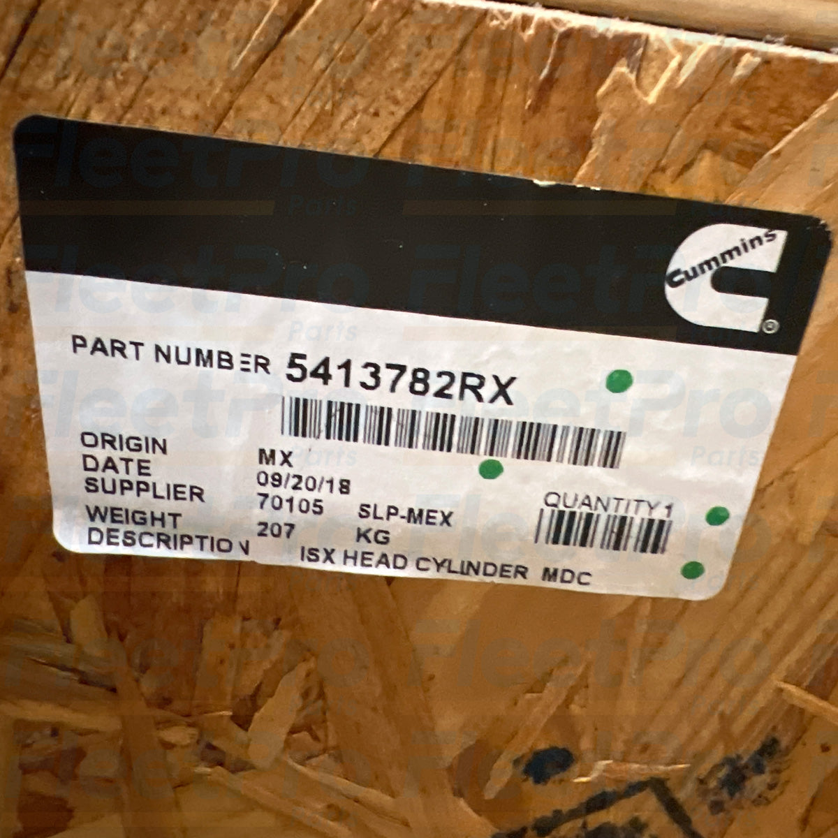 Commercial truck cylinder head 5413782RX Cummins OEM