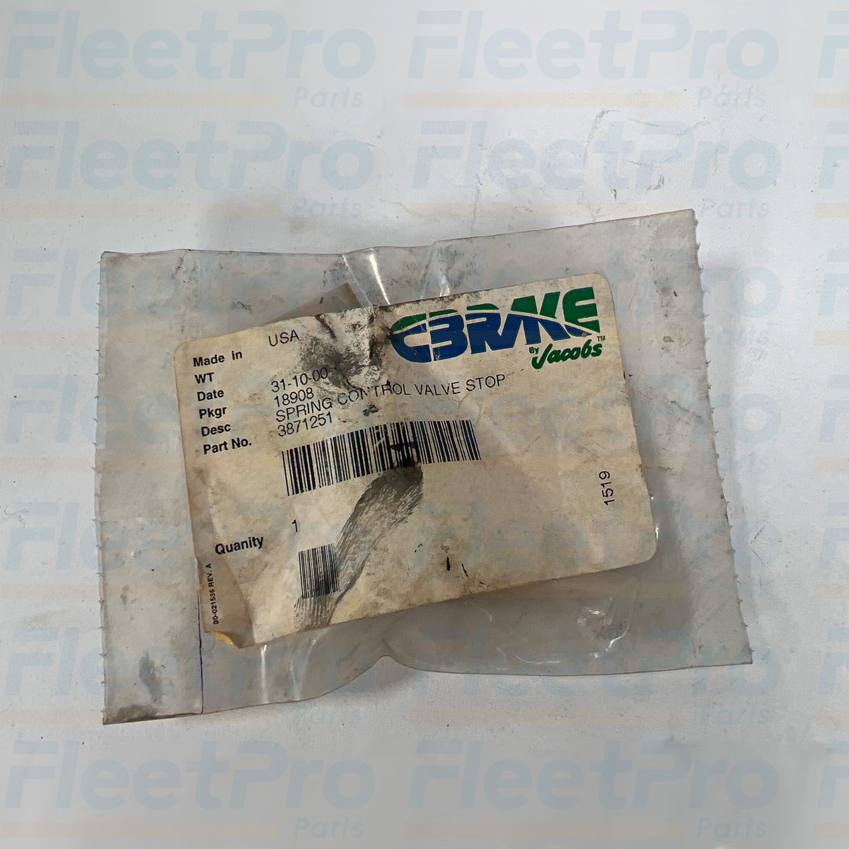 Cummins 3871251 control valve spring for compression brake systems