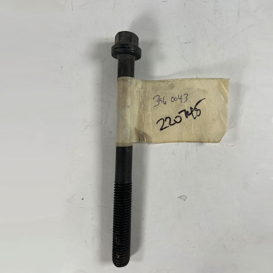 Genuine Cummins 3960043 cylinder head bolt full length view showing threads and flange head