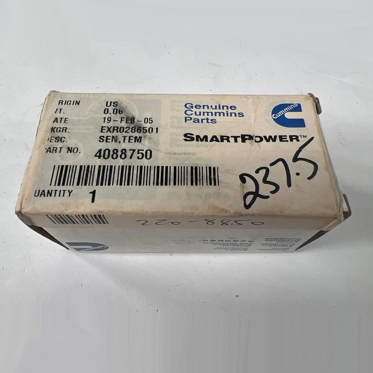 Cummins 4088750 engine temp sensor - package