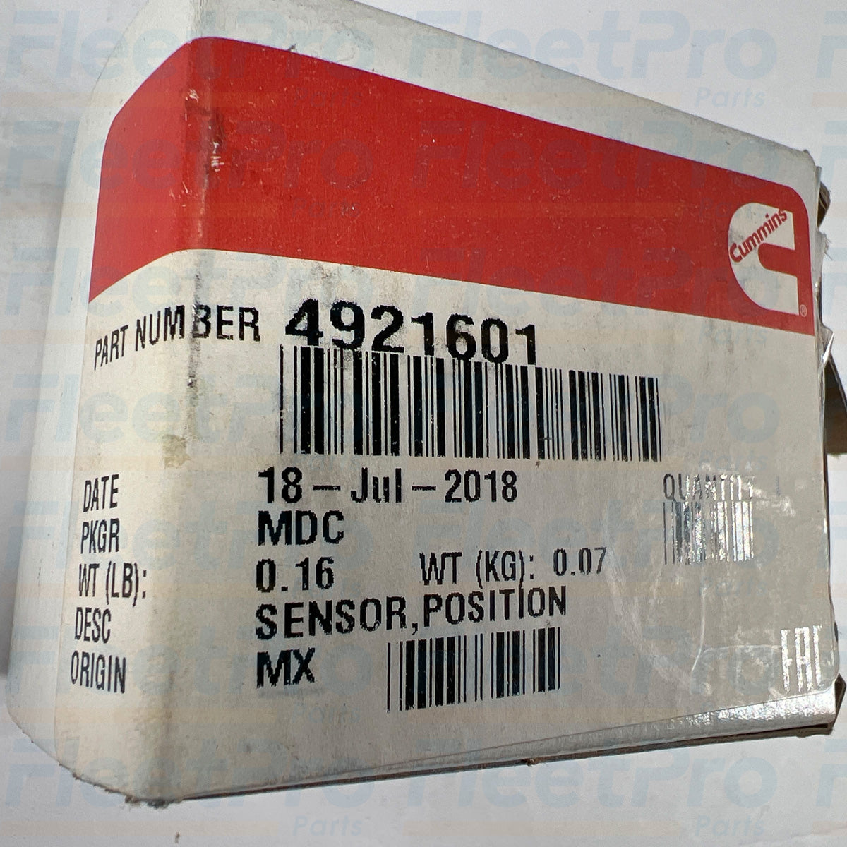 Cummins OEM packaging crank sensor 4921601