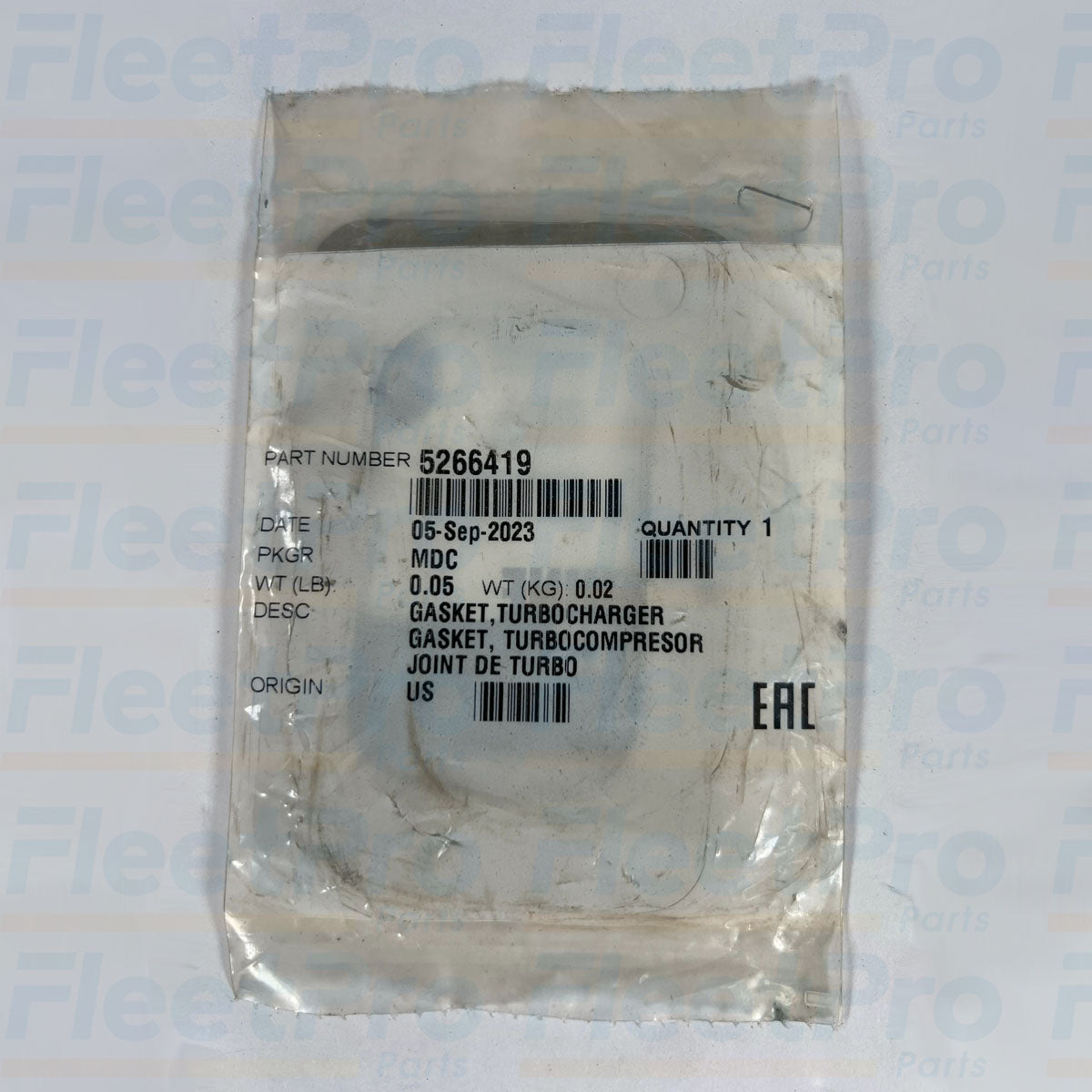 Genuine Cummins 5266419 turbocharger gasket