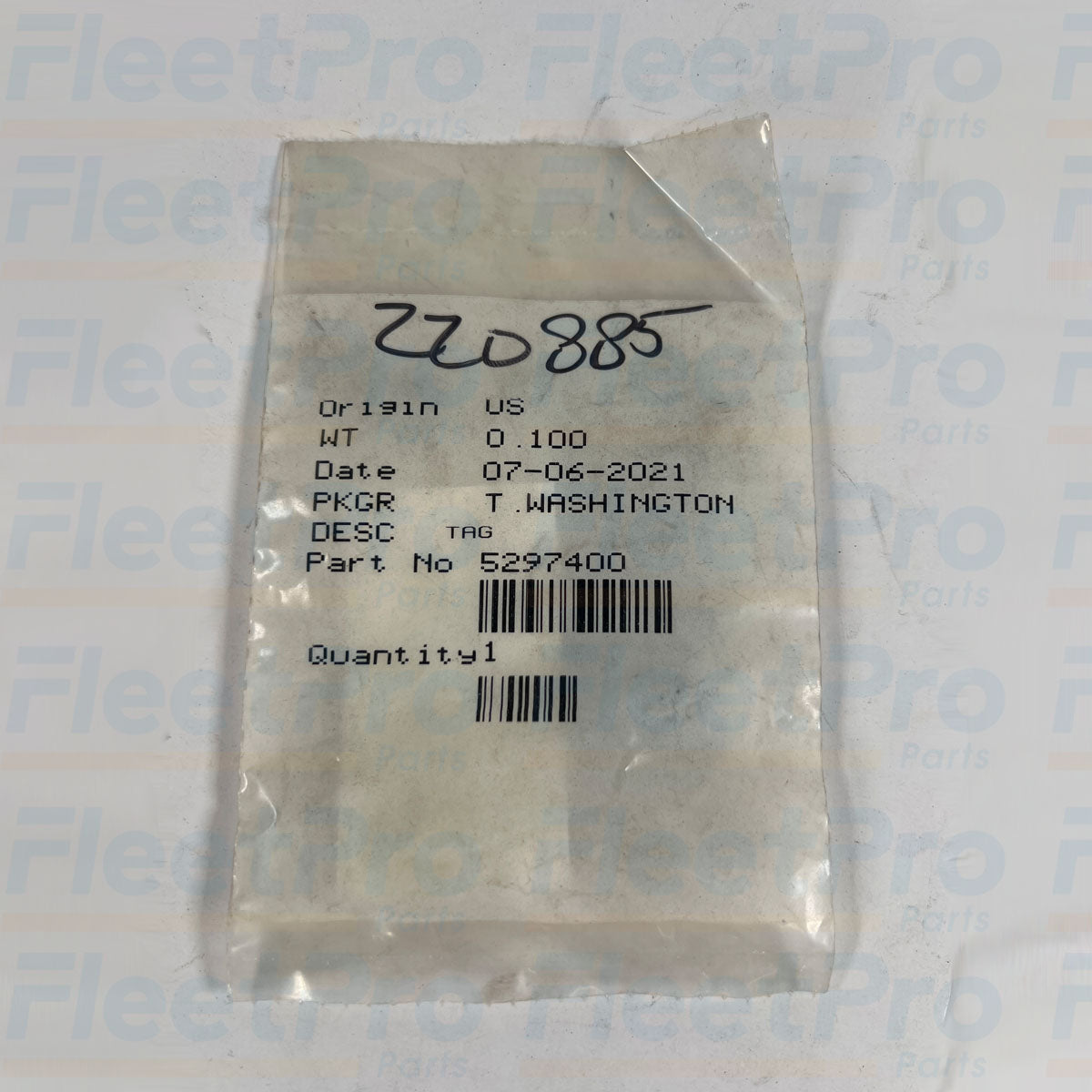 Cummins 5297400 authorized change tag