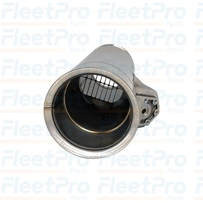 Closeup of DEF inlet ports on Cummins aftertreatment decomposition reactor 5271590