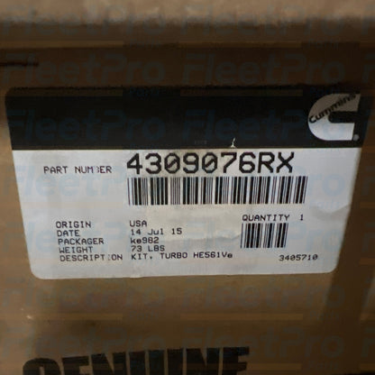 Cummins engine air boost turbocharger 4309076RX