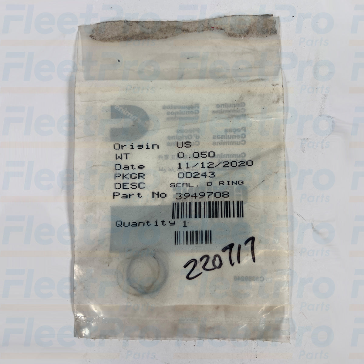 Cummins engine O-ring seal 3949708 for leak prevention