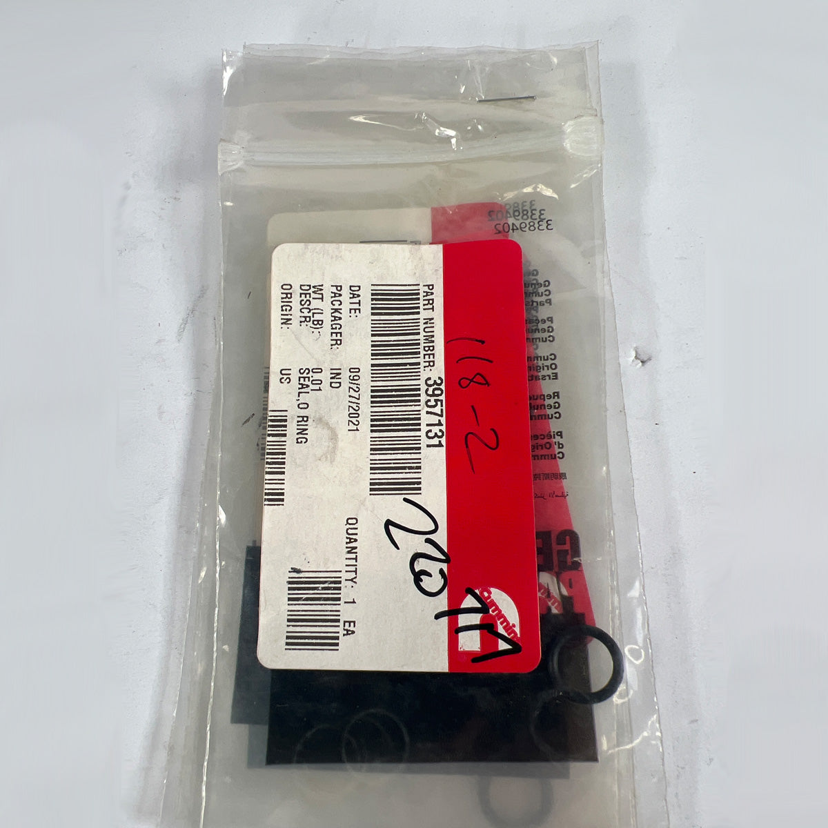 Cummins engine O-ring seal 3957131 for leak prevention