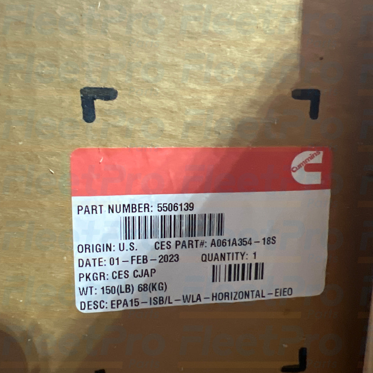 Cummins exhaust aftertreatment component 5506139