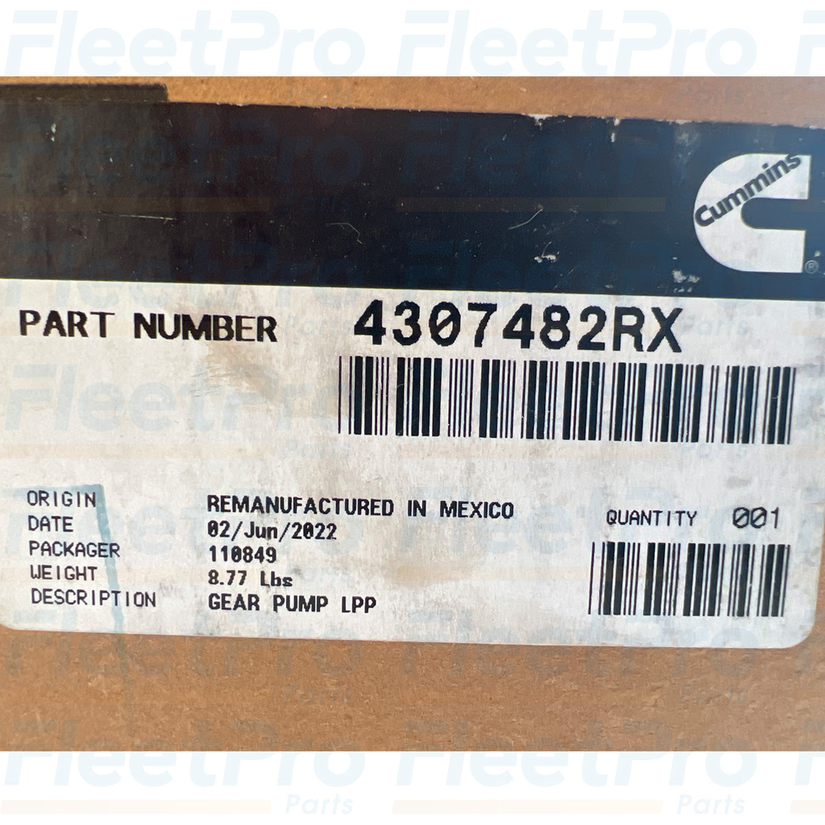 Cummins ISX EPA13 fuel pump assembly