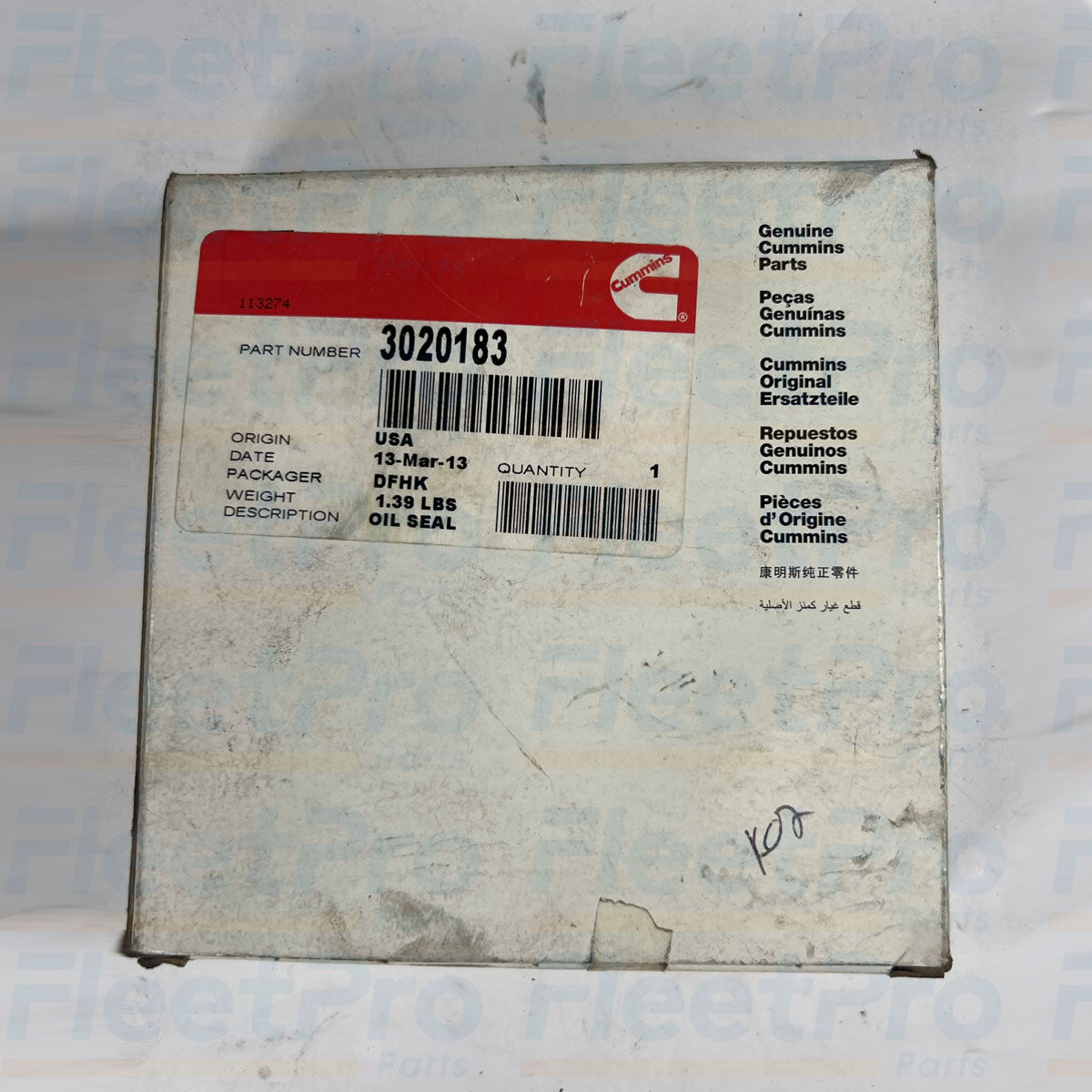 Cummins N14 engine front crankshaft seal