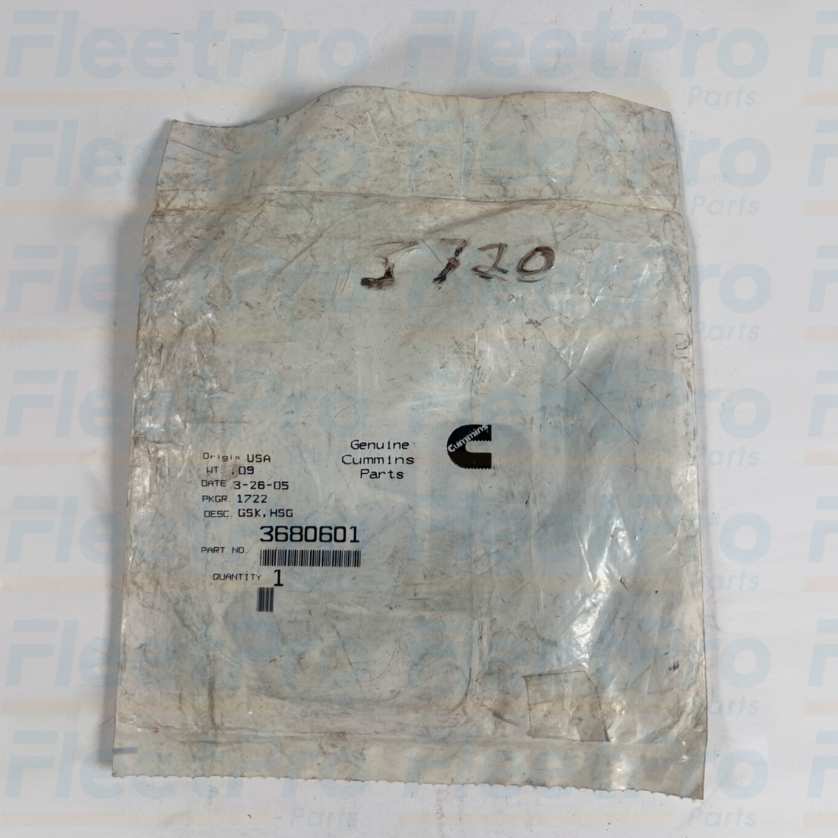 Genuine Cummins OEM thermostat housing gasket 3680601
