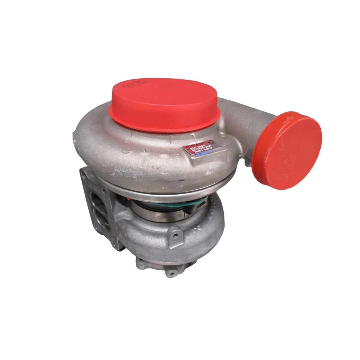 Front view of remanufactured Detroit Diesel DD15 turbocharger RA4720902880 for GHG17 engines