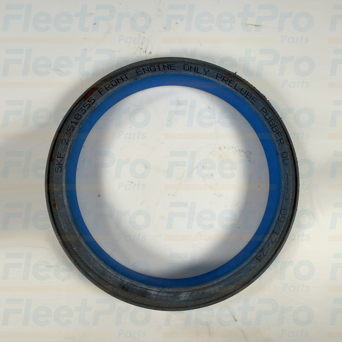 Genuine Detroit Diesel DDE 23518355 heavy-duty front crankshaft oil seal full front view