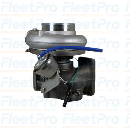 Wastegate actuator and linkage detail on Detroit Diesel RA4710968699 turbocharger for DD13 engine