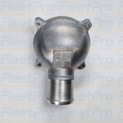 Back view of Detroit Diesel thermostat A4722003715 for heavy duty engine cooling