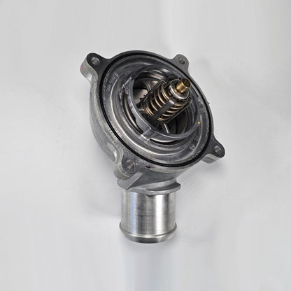 Side profile of Detroit Diesel A4722003715 coolant thermostat assembly